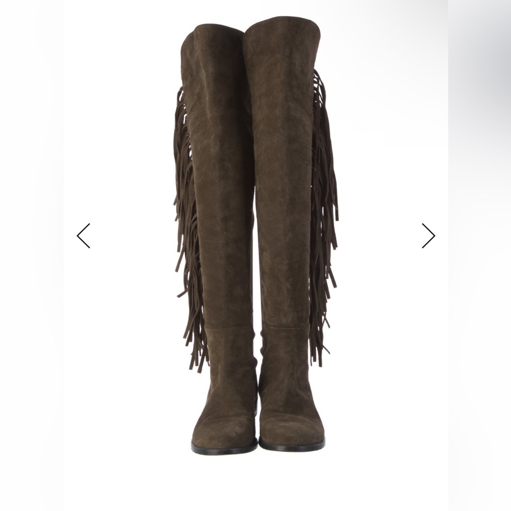 Stuart Weitzman suede brown Fringe Over-the-Knee Boots